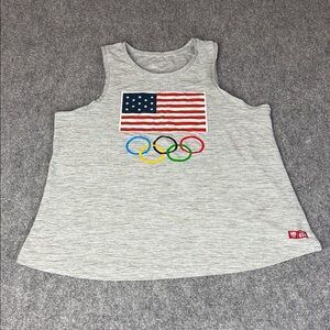 Team Apparel Light Gray Tank with USA Flag and Multicolor Olympic Rings
